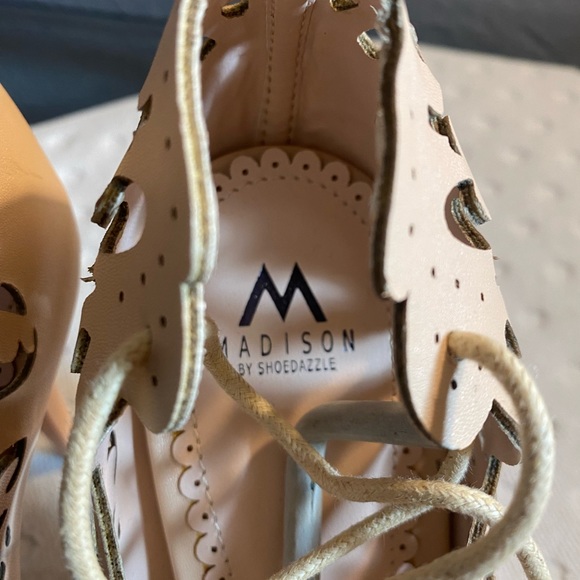 NWOT MADISON Blush Colored Laser Cut Stiletto Heels - Picture 12 of 16